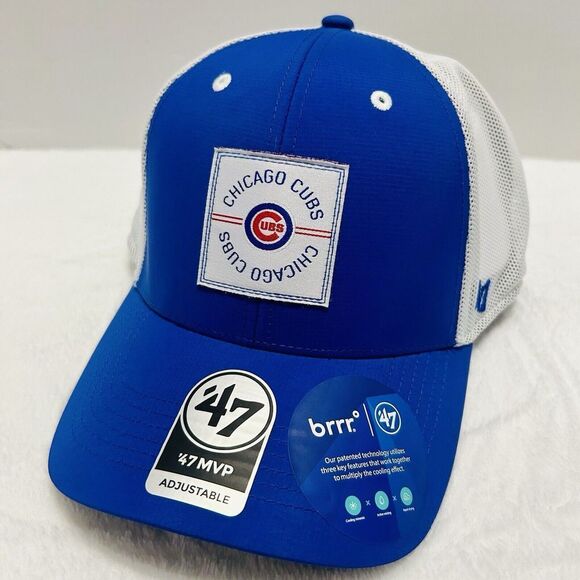 '47 Brand Chicago Cubs‎ Brrr MVP Adjustable Hat Cap Blue Patch MLB Baseball - Picture 1 of 6